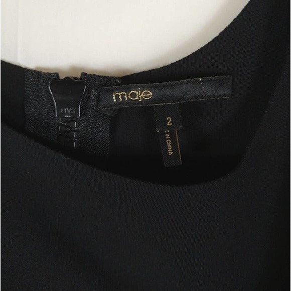 Maje Denier Raw Hem Dress in Black - Picture 6 of 7